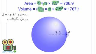 مساحة الكرة وحجم الجلة السنة الرابعة متوسط رياضيات