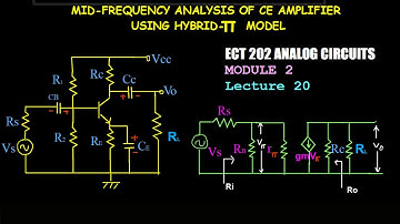 MID FREQUENCY ANALYSIS OF CE AMPLIFIER WITH BYPASS CAPACITOR || ECT202 ANALOG CIRCUITS || KTU