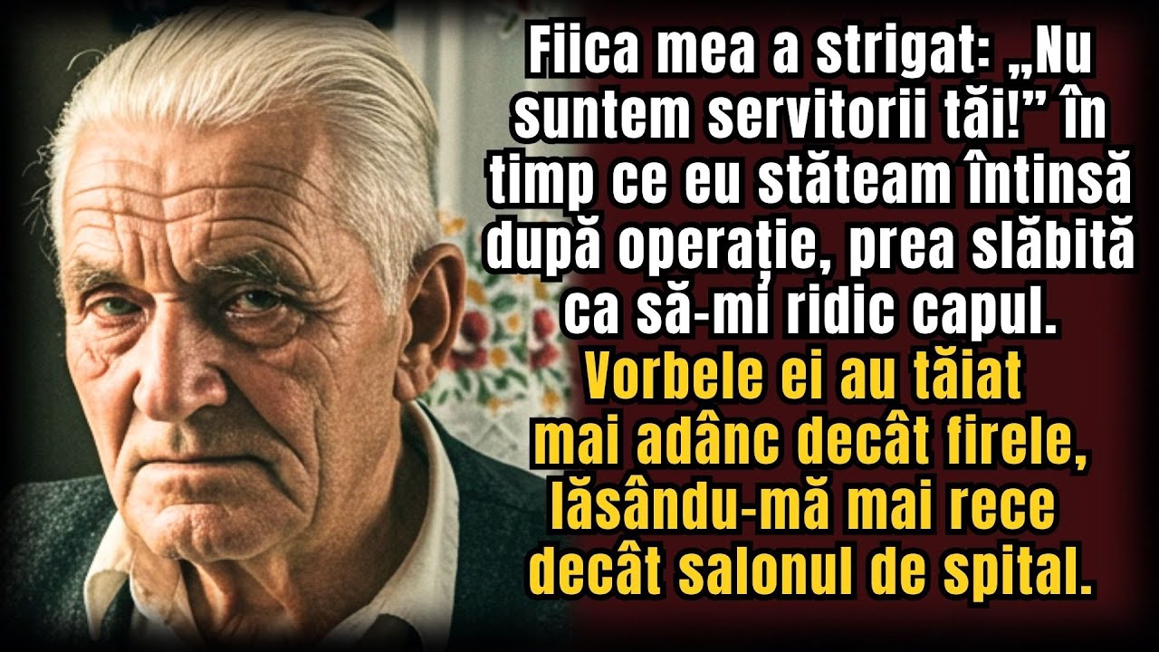 Fiica mea a strigat: „Nu suntem servitorii tăi!” când mă odihneam după operație | Povești