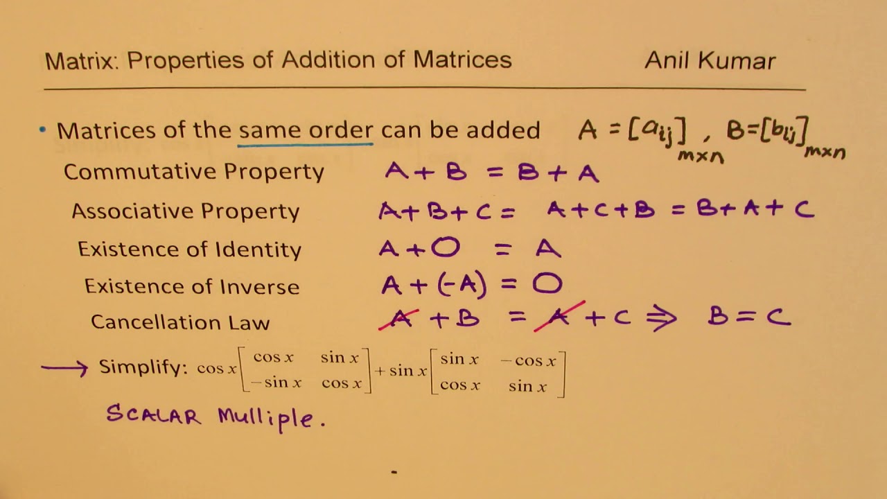 Addition Scalar Product Properties Of Matrices With Trigonometric addition-scalar-product-properties-of-matrices-with-trigonometric