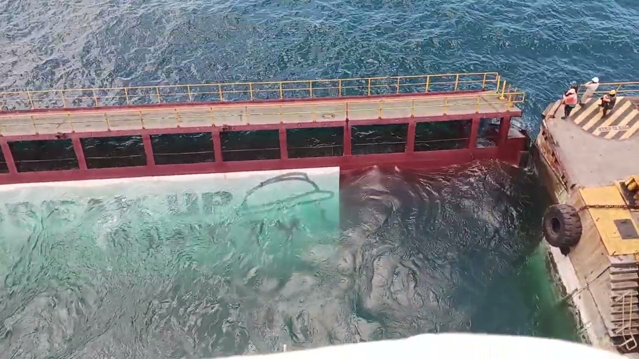 Graving dock gate opening