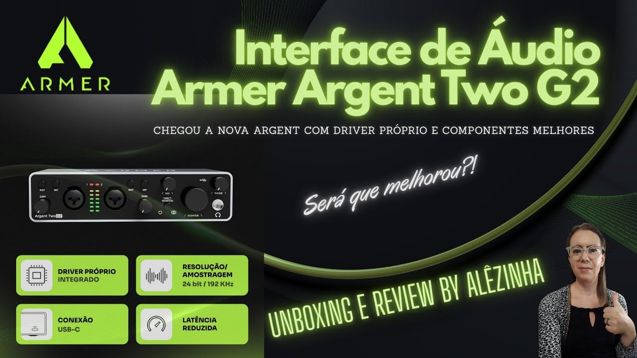 INTERFACE DE ÁUDIO ARMER ARGENT TWO G2 - SEGUNDA GERAÇÃO DA MELHOR INTERFACE DA MARCA E COM DRIVER!