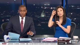 Eun Yang of NBC4 fixes her hair