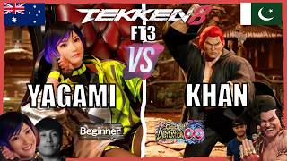 T8 🔥 yagami (low rank reina) vs KHAN (EVO FINALIST GAMERS8 CHAMPION FENG) 🔥 Tekken 8 Noob Gameplay
