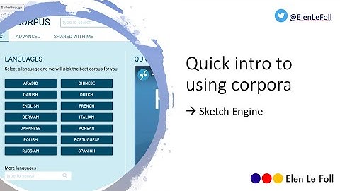 First steps in Sketch Engine