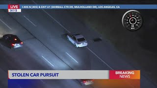 Authorities pursue erratic, high-speed stolen vehicle in L.A. County