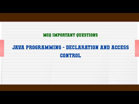 JAVA Programming - Declaration and Access Control MCQ Questions