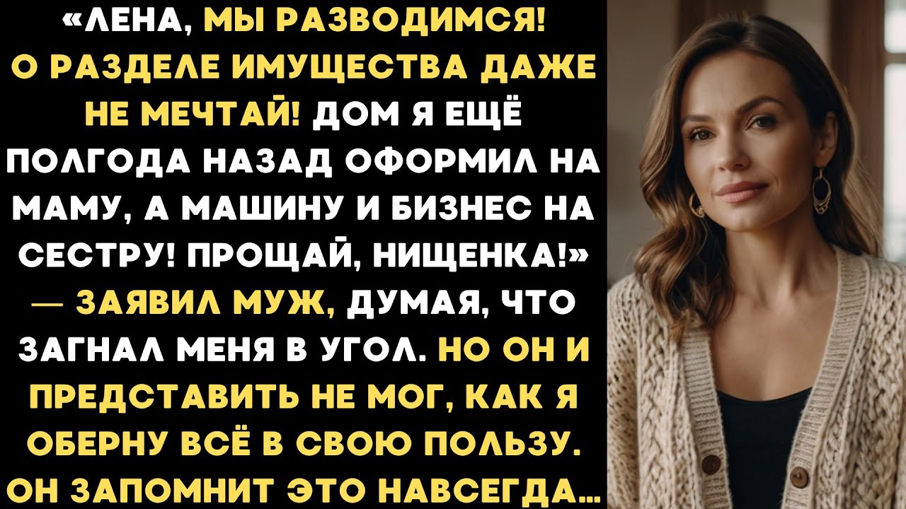 Мы разводимся, о разделе имущества даже не мечтай! Прощай, нищенка!» — заявил муж...