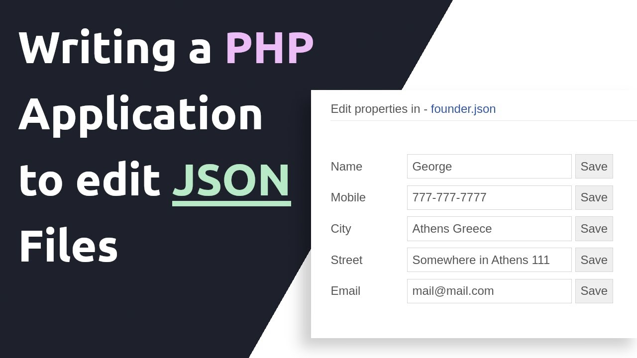 Edit JSON files with PHP - YouTube