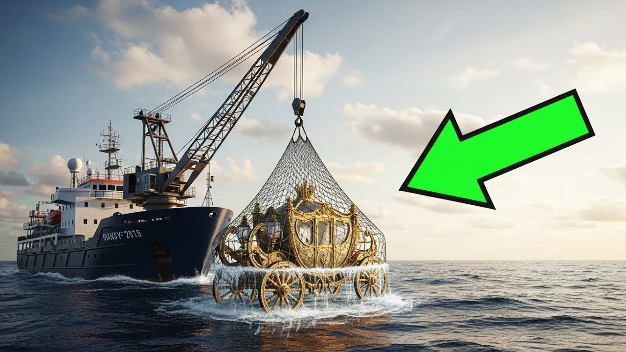 Deep Sea Treasure Mining Giant Machines Extract Golden Carriage from the Ocean Floor