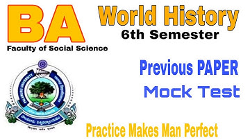 BA 6th Semester World History 1815 - 1945 CE Important Question Paper PU