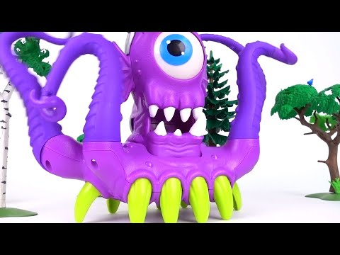 A giant purple octopus monster <strong>appeared</strong>. Stop the Dino Trucks monster