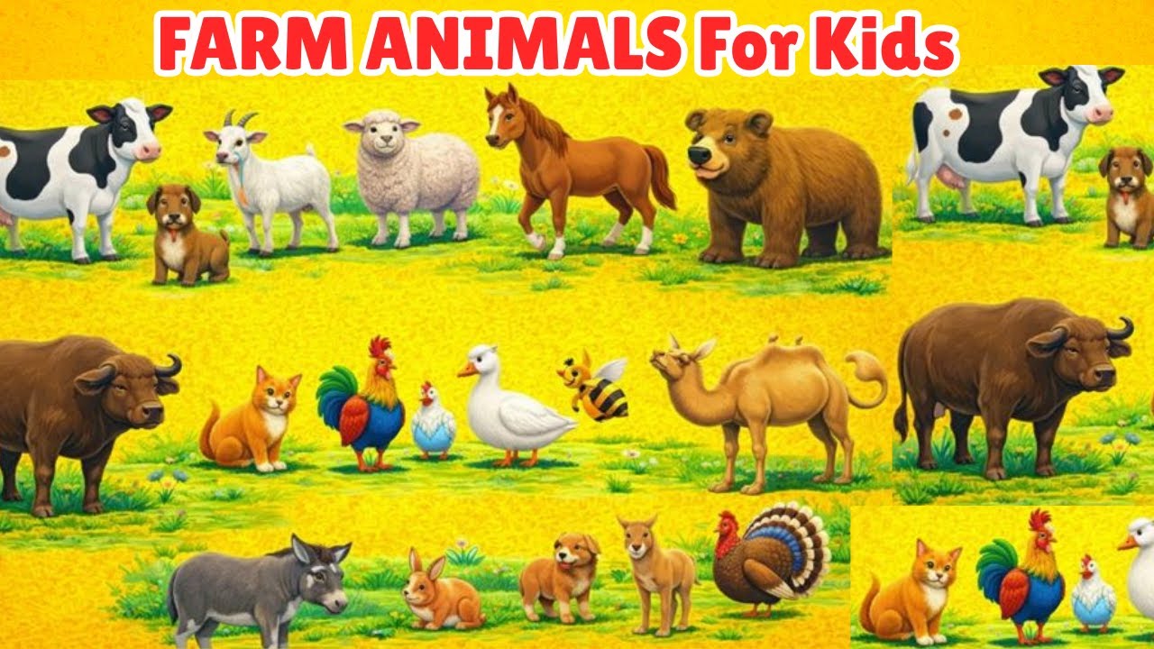 Farm Animals for Kids 🐄🐑 | Learn Animal Names | Fun Learning Video