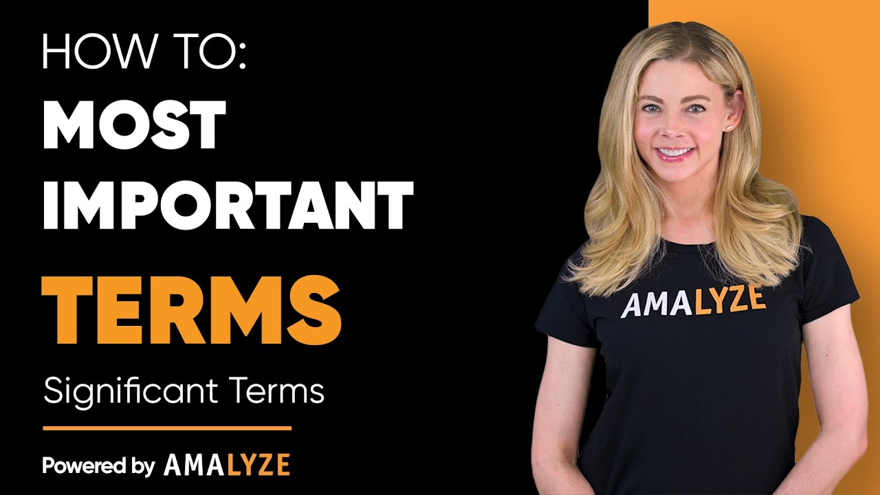 How to find the most important terms for Amazon I AMALYZE Significant Terms Tutorial