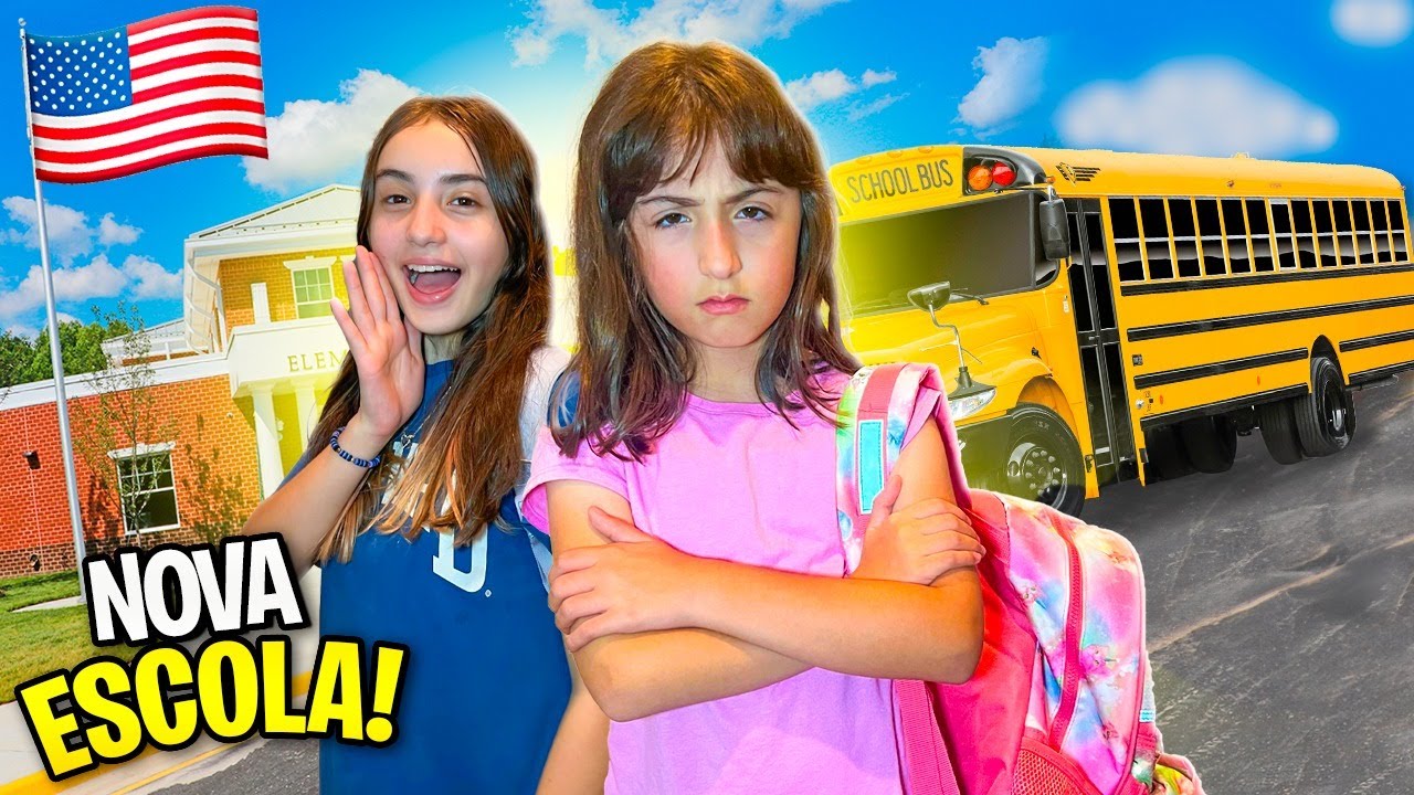 PRIMEIRO DIA de AULA na ESCOLA NOVA das MINHAS FILHAS nos EUA! - YouTube