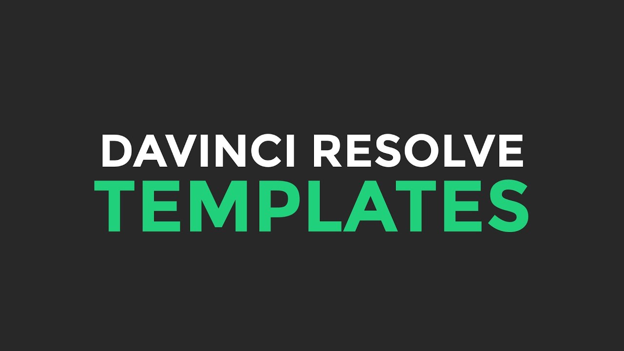 Davinci Resolve Macro Templates Showreel