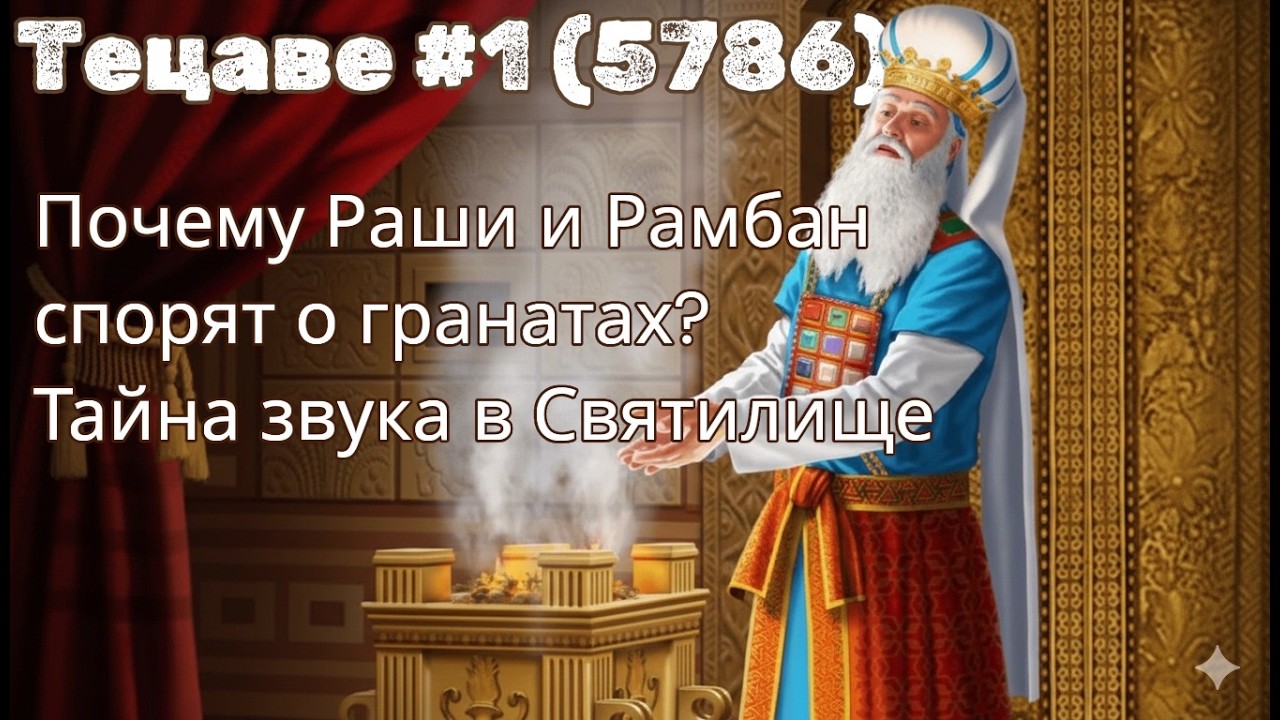 Тецаве #1 5786 Почему Раши и Рамбaн спорят о гранатах? Тайна звука в Святилище