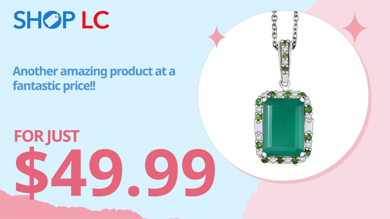 EverTrue Verde Onyx Multi Gemstone Mosaic Pendant Necklace 7.90 ctw