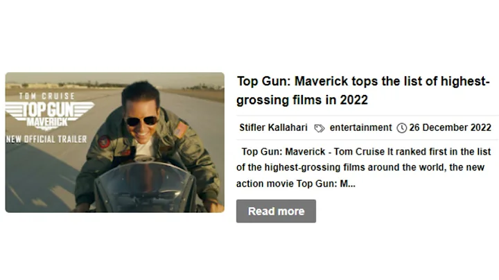 Top Gun: Maverick tops the list of highest-grossing films in 2022