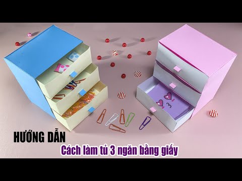 Video Cách làm tủ 3 ngăn bằng giấy / Tủ giấy / How to make... - YouTube
