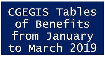 CGEGIS Tables of Benefits from January to March 2019