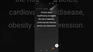 Chronic sleep insufficiency increases the risk of diabetes, cardiovascular disease, obesity and