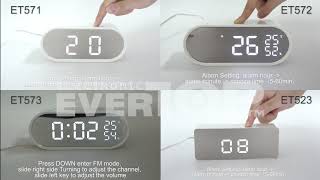 CREATIVE MULTI-FUNCTION MIRROR ALARM CLOCK