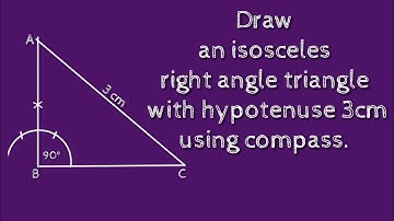 How to construct an isosceles right angle triangle whose hypotenuse 3cm. shsirclasses.