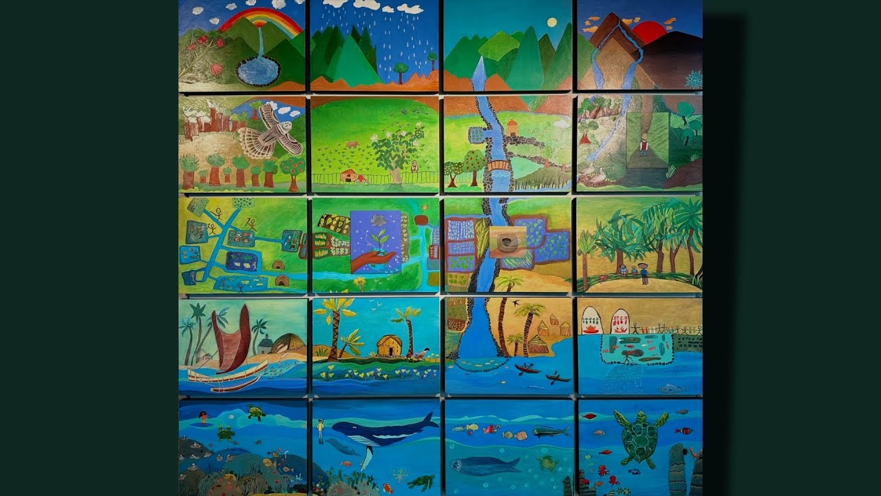 Ahupua'a Art Mural at Waihe'e School Maui - YouTube