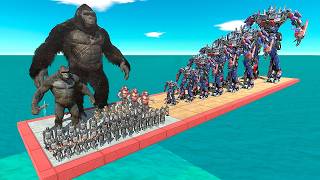 7 Levels of Optimus Prime vs Kong & Mutant Primates - Who Wins? - Animal Revolt Battle Simulator screenshot 1
