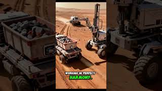 Robots Mining Resources on Mars #shorts #mars #robot #space #mining #futuretechnology #cinematic