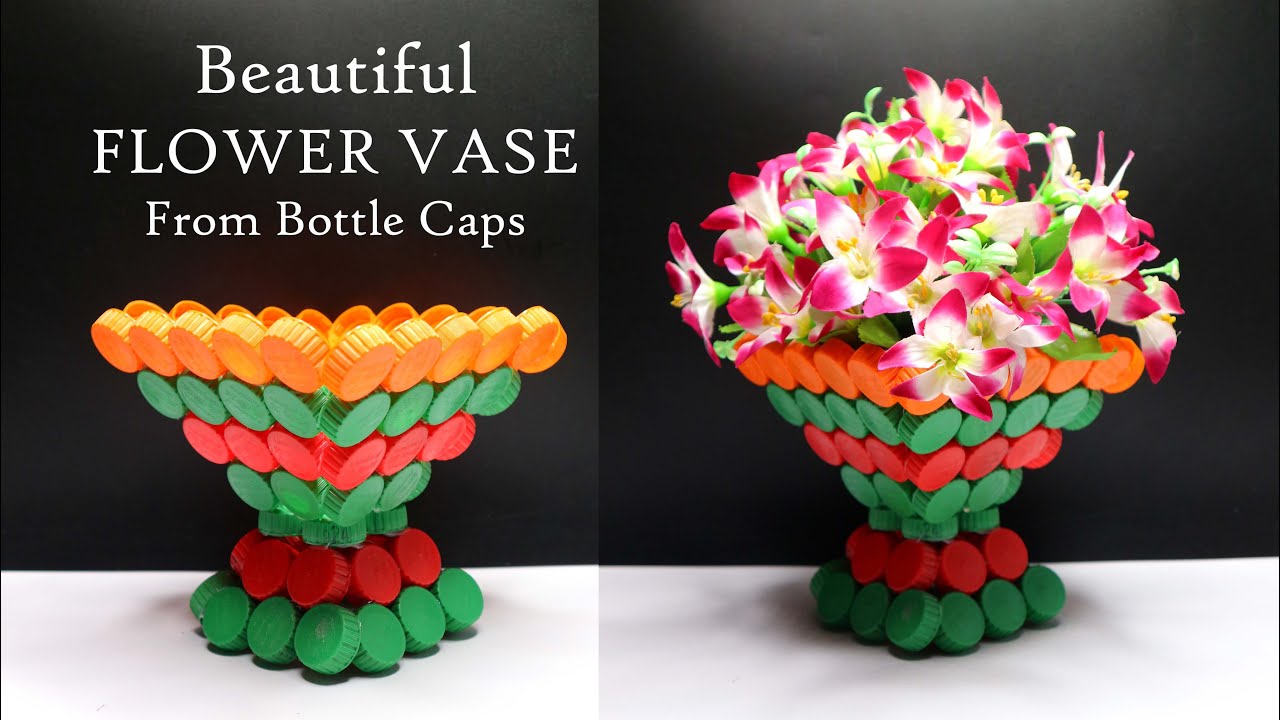 Ide Kreatif Tutup  botol  bekas menjadi Vas  Bunga  Cantik 