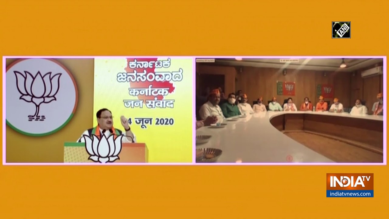 JP Nadda addresses virtual `Karnataka Jan Samvad Rally`