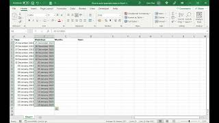 How to auto populate dates in Excel