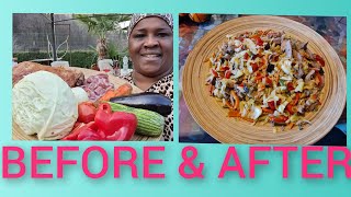 LET&#39;S COOK STIR FRY CABBAGE WITH TURKEY LAP &amp; GIZZARD