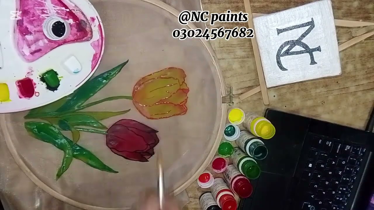 How to use NC Royal Paint's on Sheesha Silk fabric (part 2) @ncpaints #ncpaints 