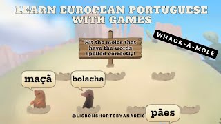 Let's test your spelling skills in European Portuguese - Whack-a-mole game. Vem experimentar! screenshot 1