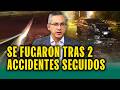 Conductor habría estado ebrio: Camioneta se tumba poste en plena avenida y pasajeros se fugan