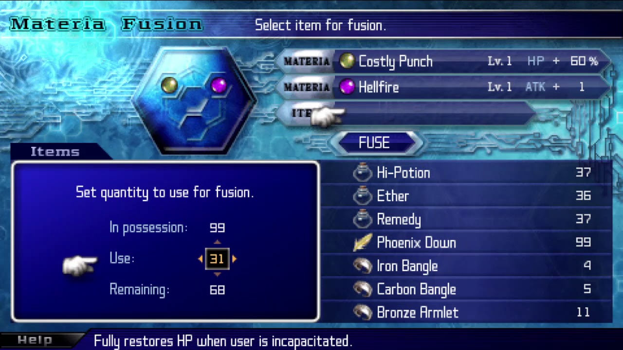 Final Fantasy VII : Crisis Core - Costly Punch (How to make + Max it
