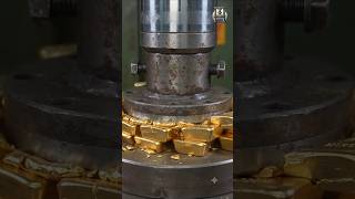 100 Tons vs Gold Bar #hydraulicpress #satisfying #Goldbars