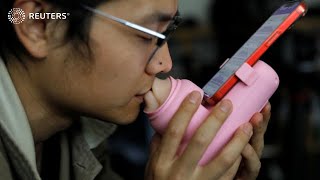 Kissing device lets long-distance lovers make out