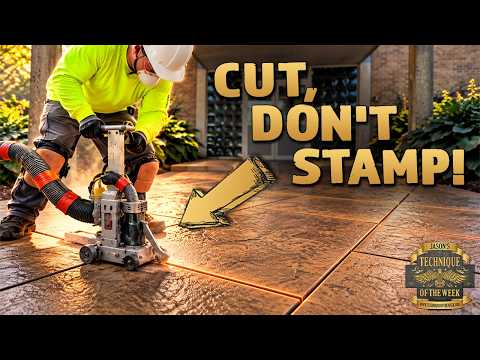 How to Hand Cut an Ashlar Pattern in Stamped Concrete!