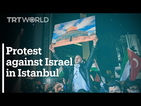 Hundreds protest outside Israeli consulate in Istanbul