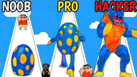 NOOB vs PRO vs HACKER In MONSTER EGG WITH SHINCHAN AND CHOP | EGG AREA |