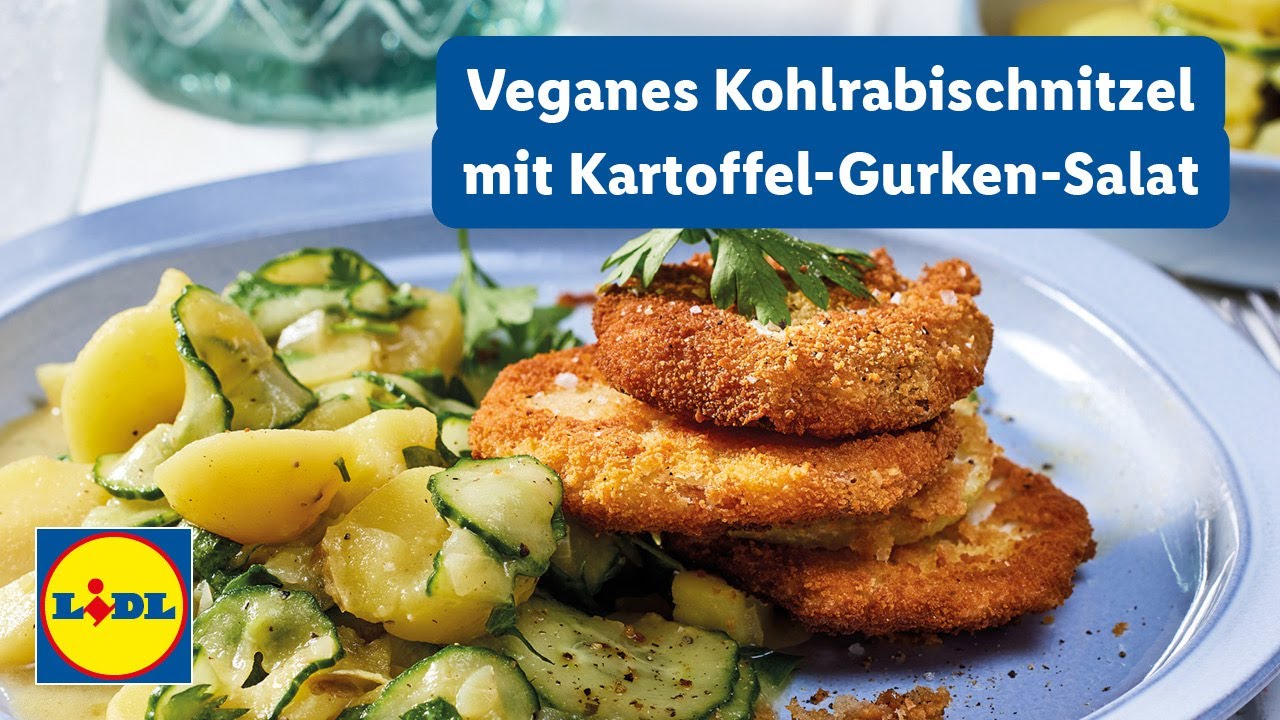 Vegan Kochen | Kohlrabi Schnitzel mit Kartoffel-Gurkensalat | Lidl kochen