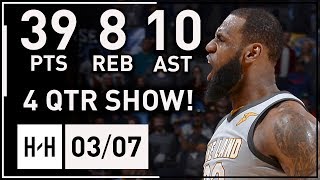 LeBron James EPIC Full Highlights Cavs vs Nuggets (2018.03.07)  39 Pts, 10 Ast, 8 Reb, CLUTCH!