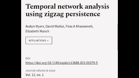 Temporal network analysis using zigzag persistence | RTCL.TV