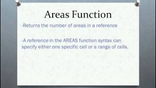 AREAS Function