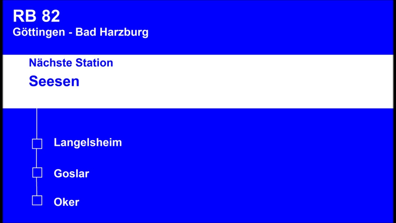 Ansagen aus RB 82 Göttingen - Bad Harzburg