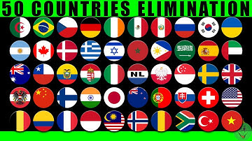 50 Countries Elimination Marble Race in Algodoo #31 \ Marble Race King